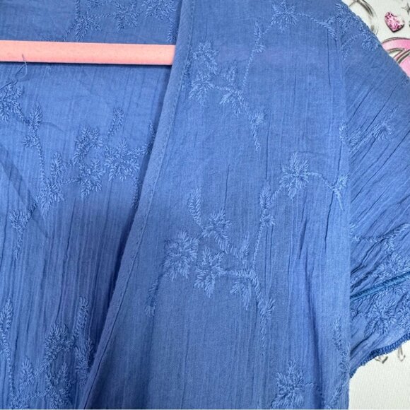 Water water everywhere dress coverup beach floral blue embroidered flowers 💐 - Picture 4 of 8